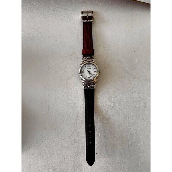 Brighton Lafayette Silver Tone Case Quartz Analog Women\'s Watch New Battery